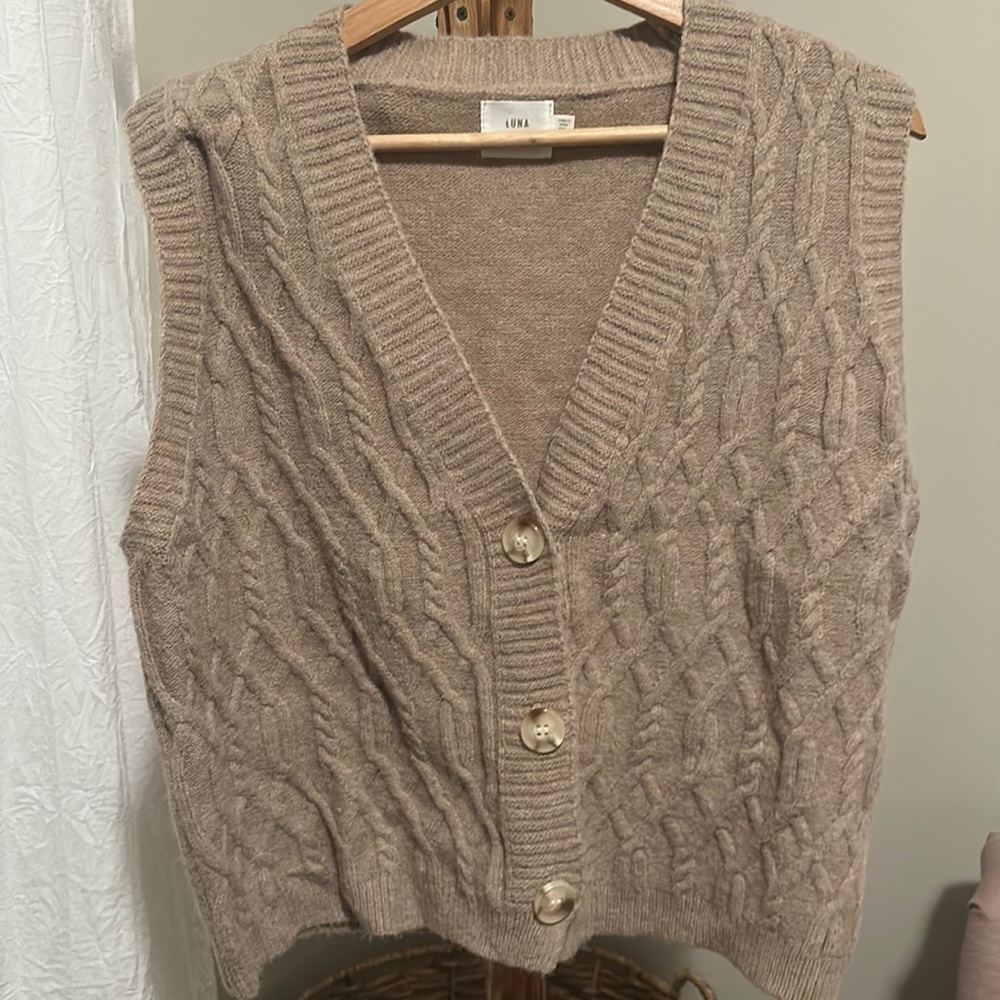 Knit button down vest